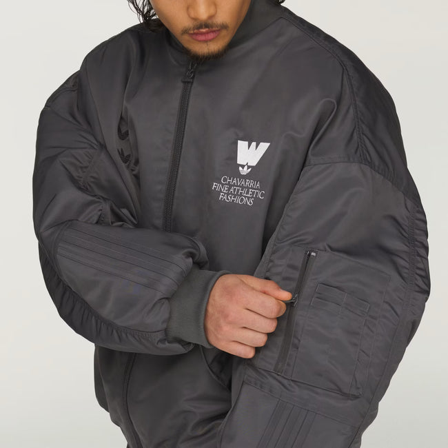Adidas Originals x Willy Chavarria WC Satin Bomber Jacket - Grey