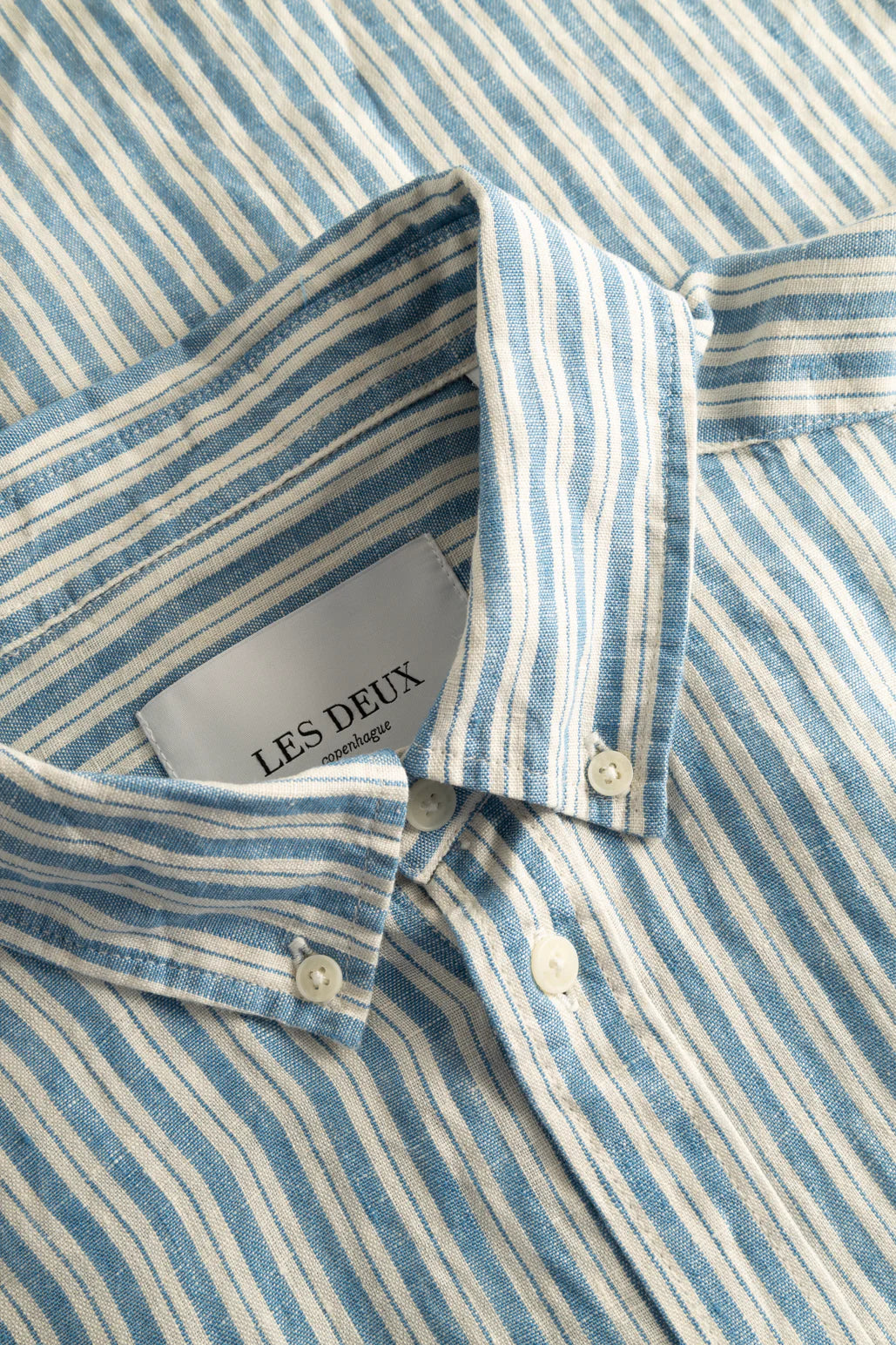 Les Deux Kris Linen SS Shirt - Washed Denim