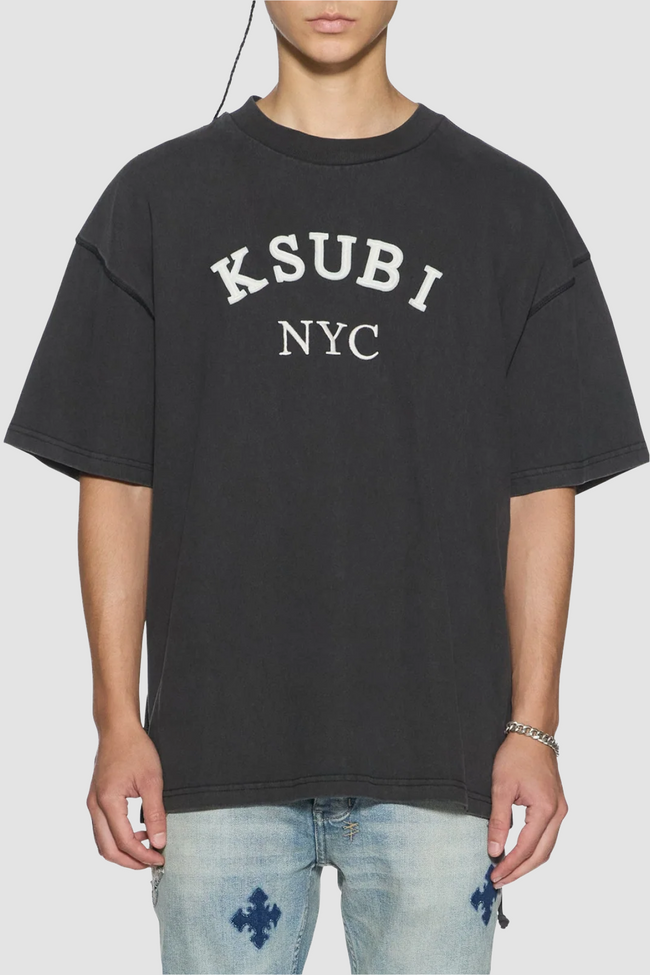 Ksubi Laybel Ekcess SS Tee - Washed Black