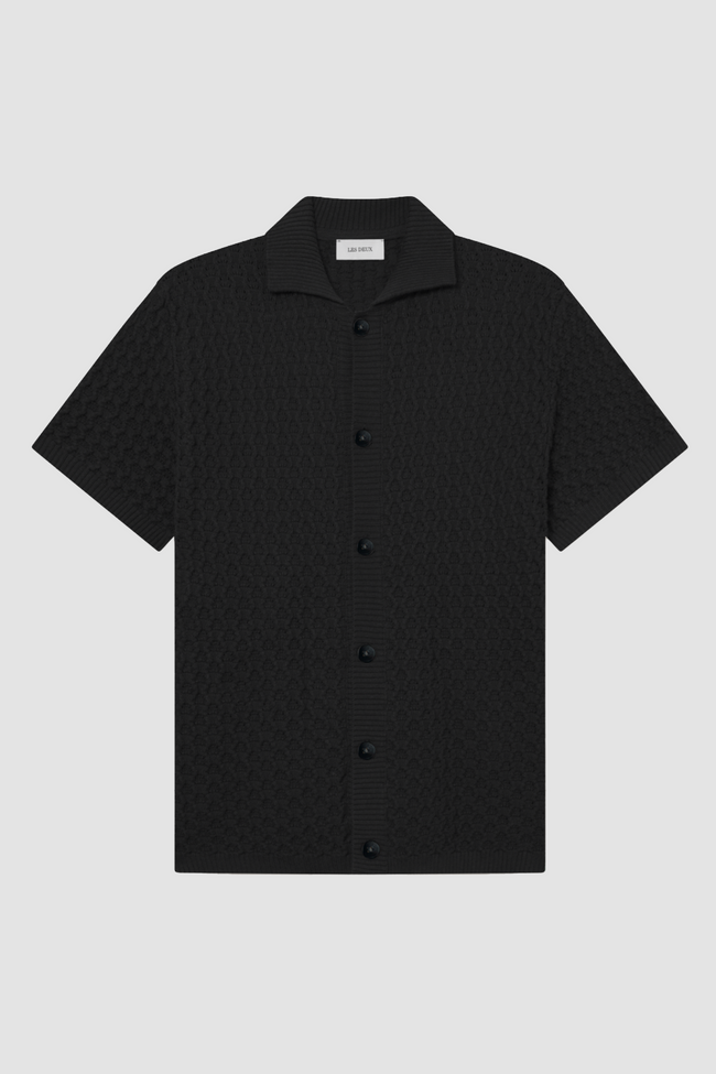 Les Deux Gespertus SS Knit Shirt - Black