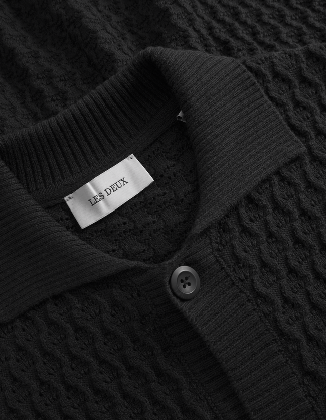 Les Deux Gespertus SS Knit Shirt - Black