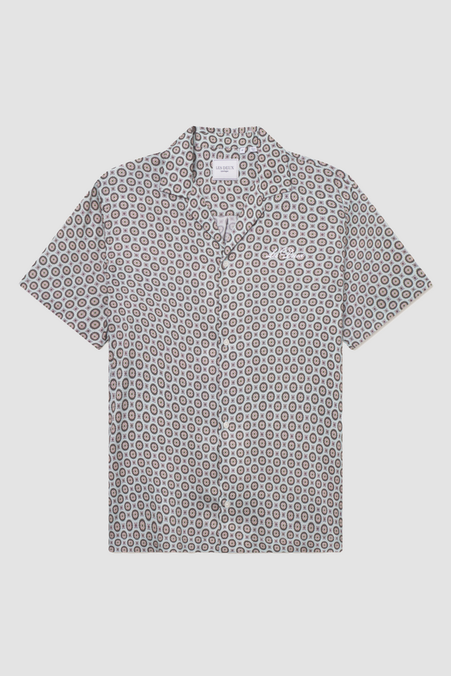 Les Deux Foulard AOP SS Shirt - Green