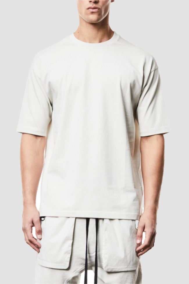 thom/krom M TS 840 Printed Round Neck Tee - Grey