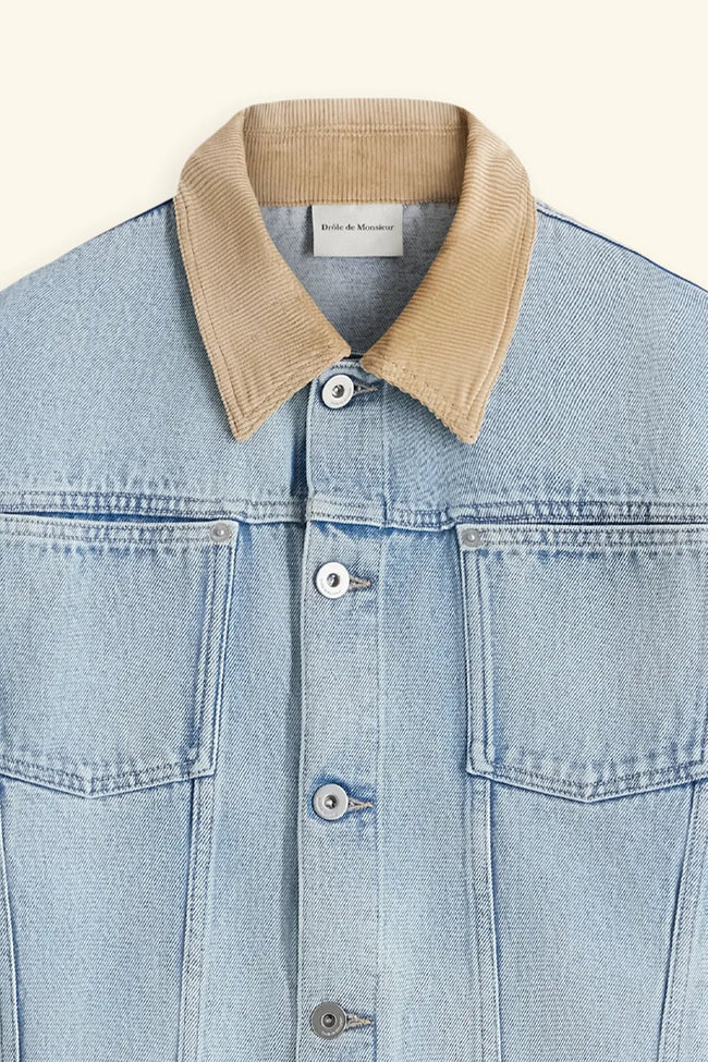 Drôle de Monsieur La Veste Jean Délavée Denim Jacket - Light Blue