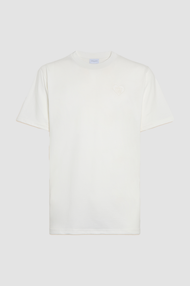 Family First Heart Tone Tee - White