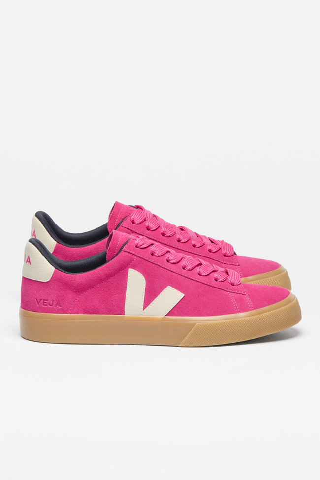 Veja Womens Campo Bold Suede Sneakers - Pink Pierre/Natural