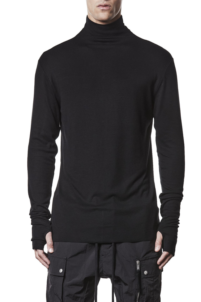 thom/krom M TS 891 Roll Neck Tee - Black