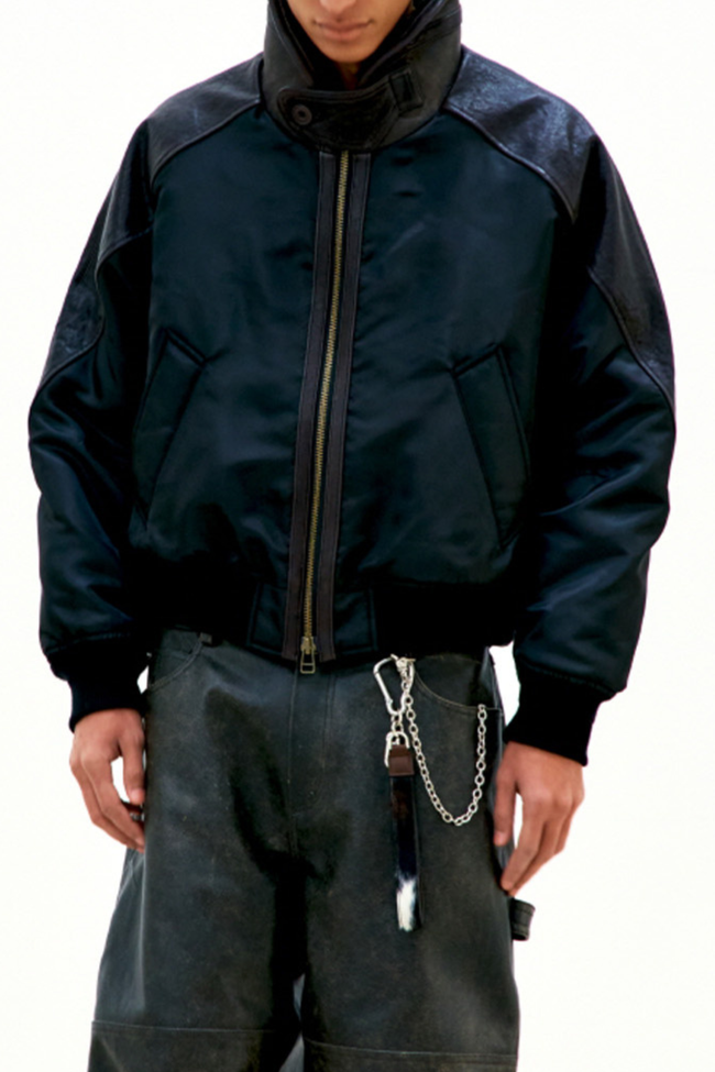 COOR High-Neck Shearling Jacket - Brown