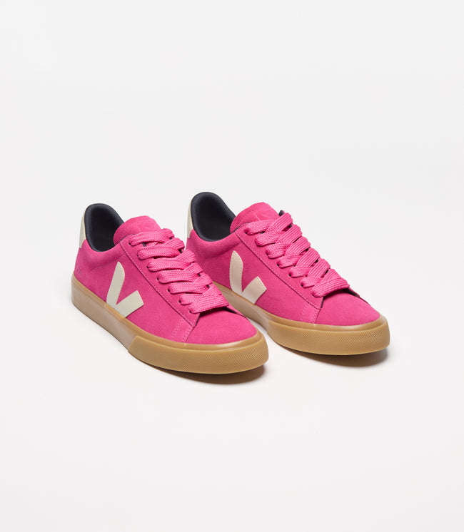 Veja Womens Campo Bold Suede Sneakers - Pink Pierre/Natural
