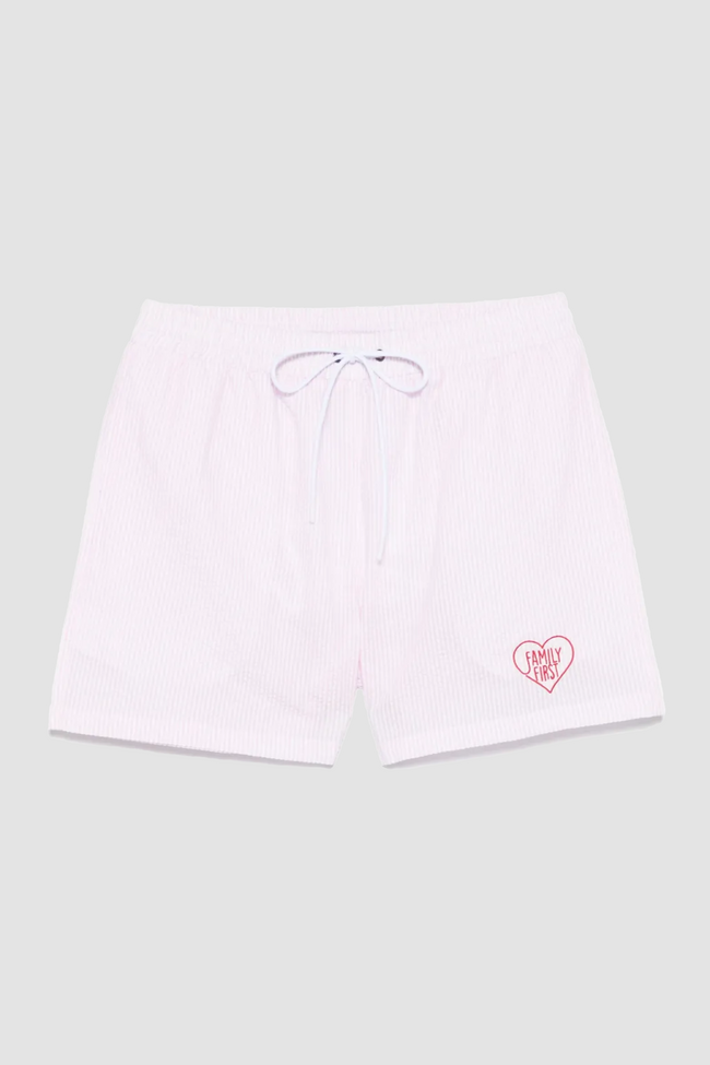 Family First Stripes Heart Swimsuit - Pink