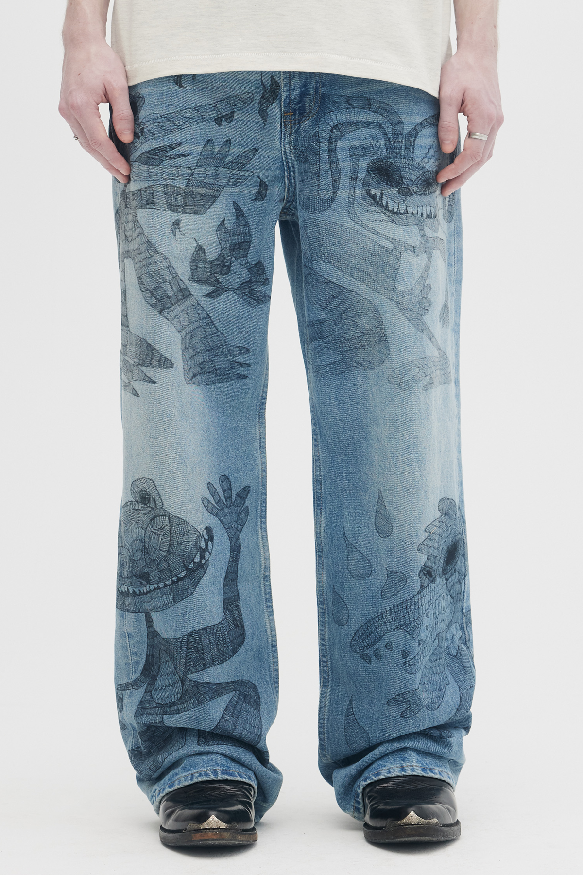 DOMREBEL Hao Bootcut Jeans - Blue