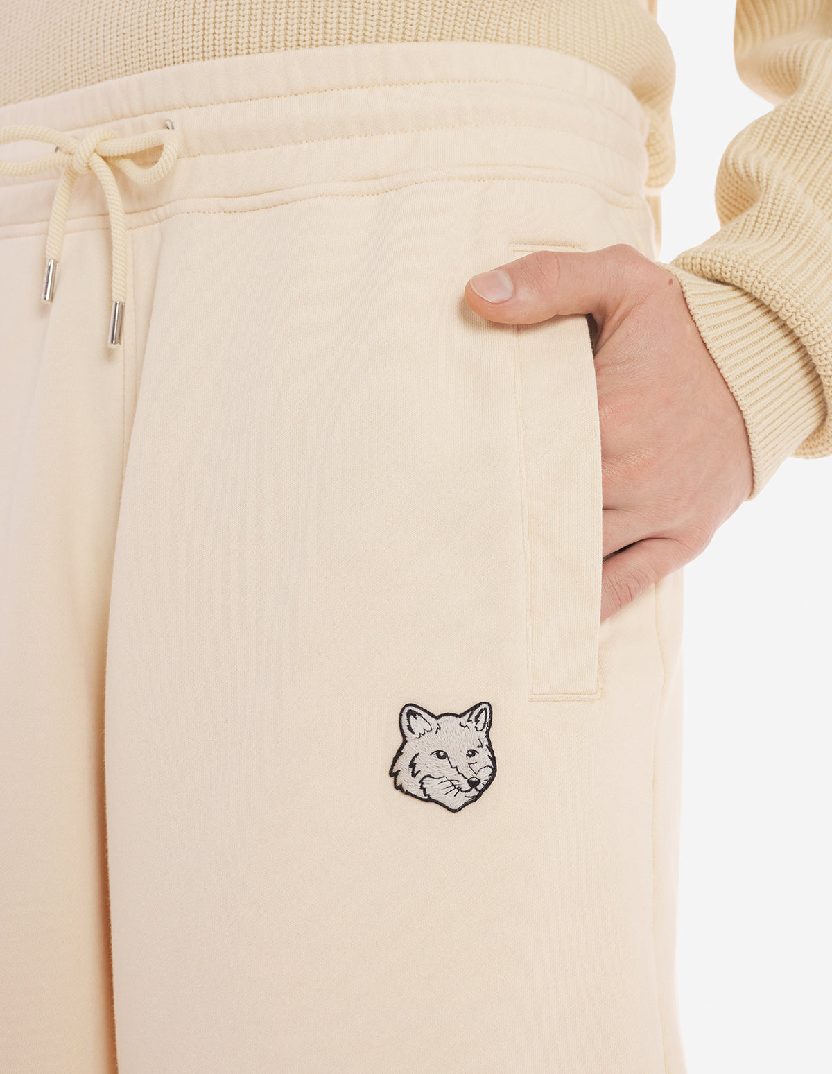 Maison Kitsuné Bold Fox Head Patch Oversize Shorts - Beige
