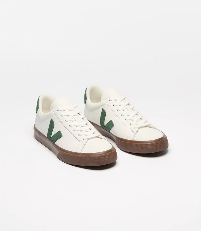 Veja Mens Campo ChromeFree Leather Sneakers - White/Cyprus