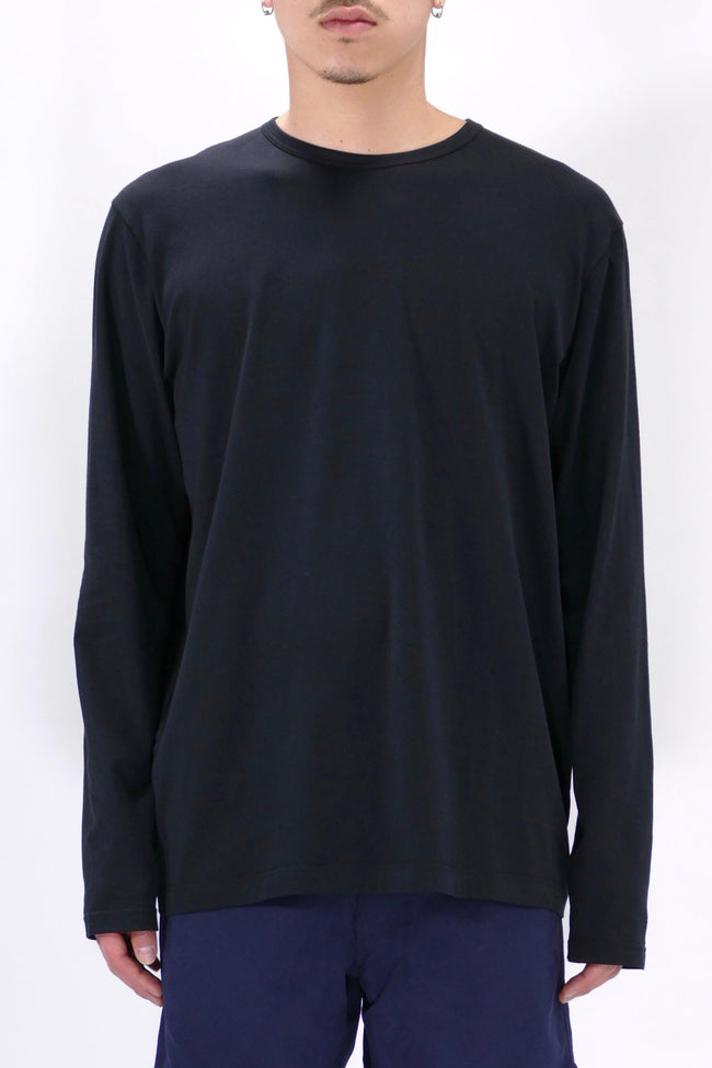 Sunspel Long Sleeve Crewneck - Black - Due West