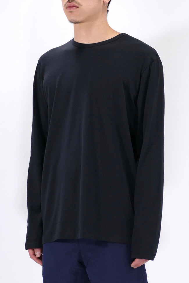 Sunspel Long Sleeve Crewneck - Black - Due West