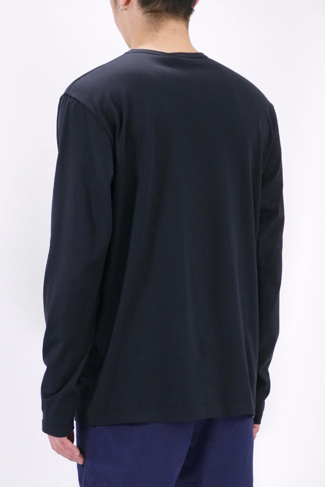 Sunspel Long Sleeve Crewneck - Black - Due West