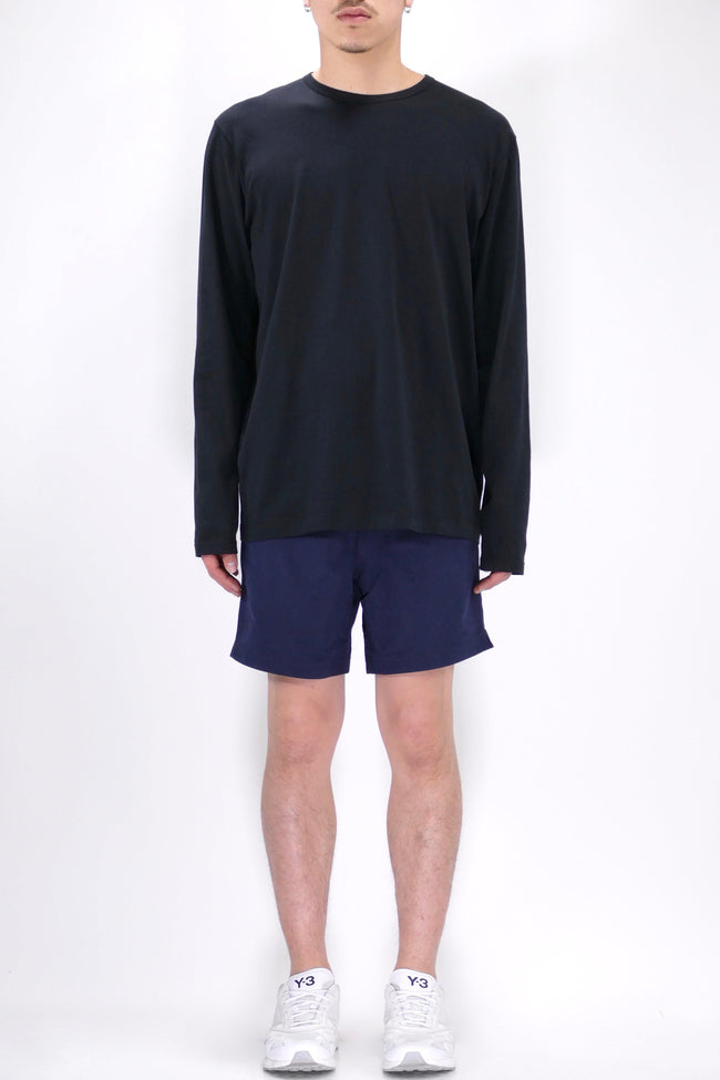 Sunspel Long Sleeve Crewneck - Black - Due West