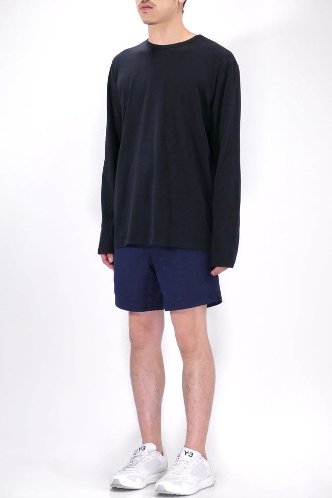 Sunspel Long Sleeve Crewneck - Black - Due West