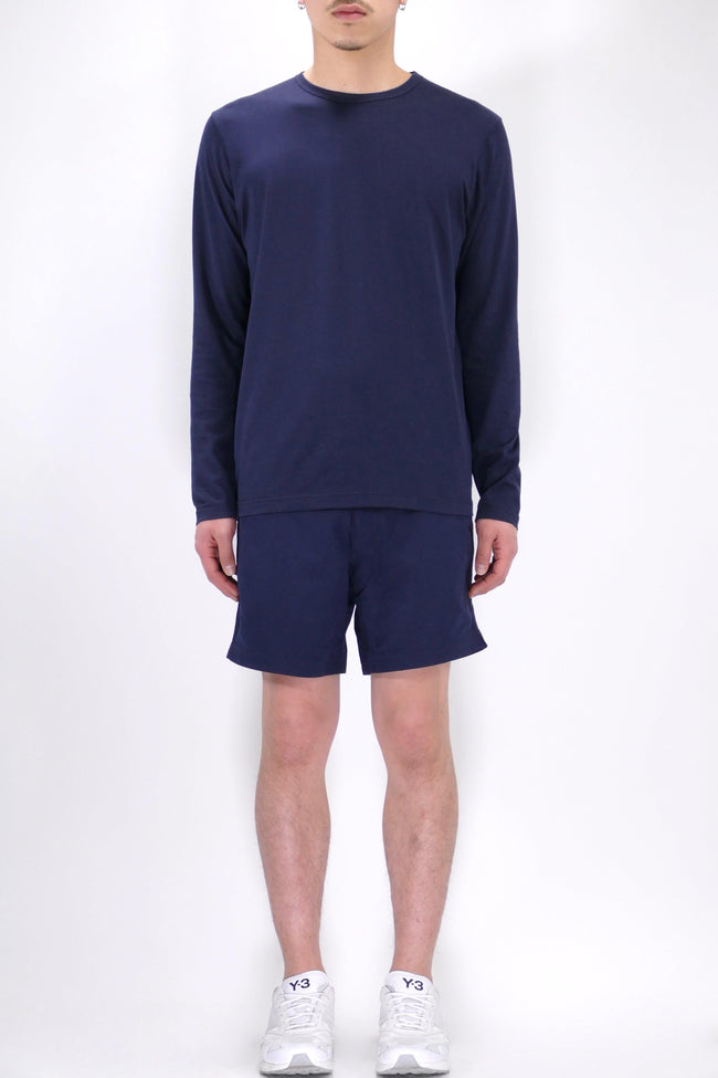 Sunspel Long Sleeve Crewneck - Navy - Due West