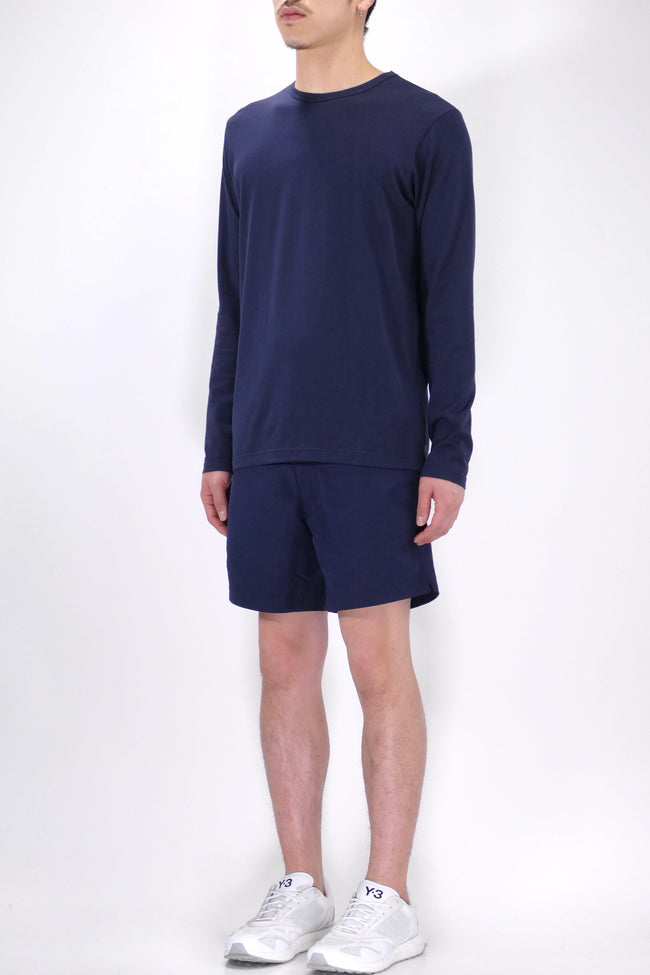 Sunspel Long Sleeve Crewneck - Navy - Due West