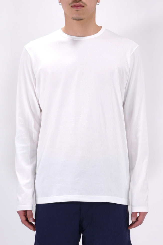 Sunspel Long Sleeve Crewneck - White - Due West