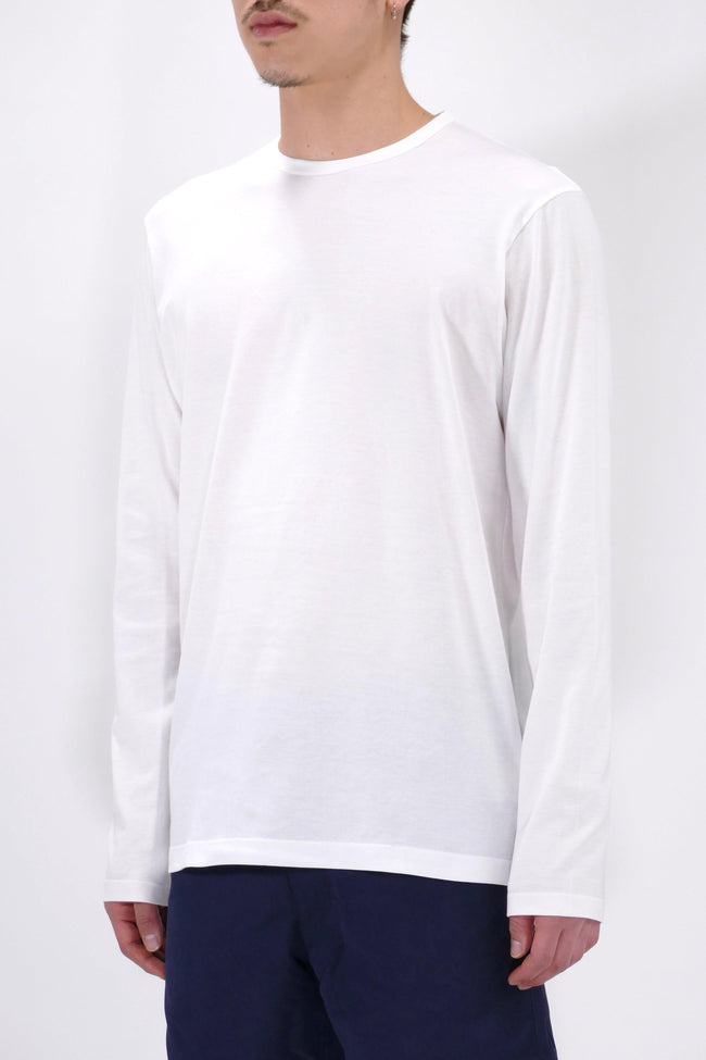 Sunspel Long Sleeve Crewneck - White - Due West