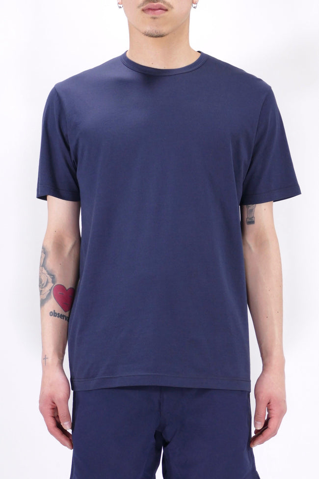 Sunspel Crew Neck T-Shirt - Navy - Due West