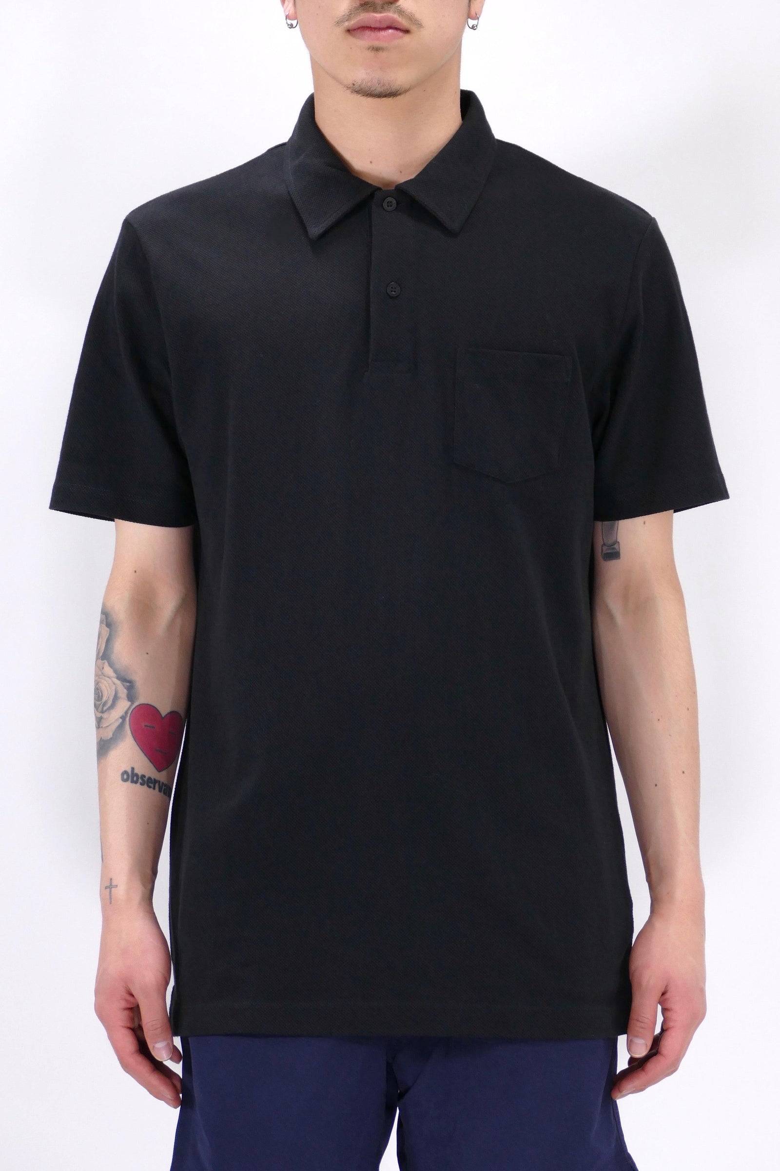 Sunspel Riviera Polo - Black - Due West
