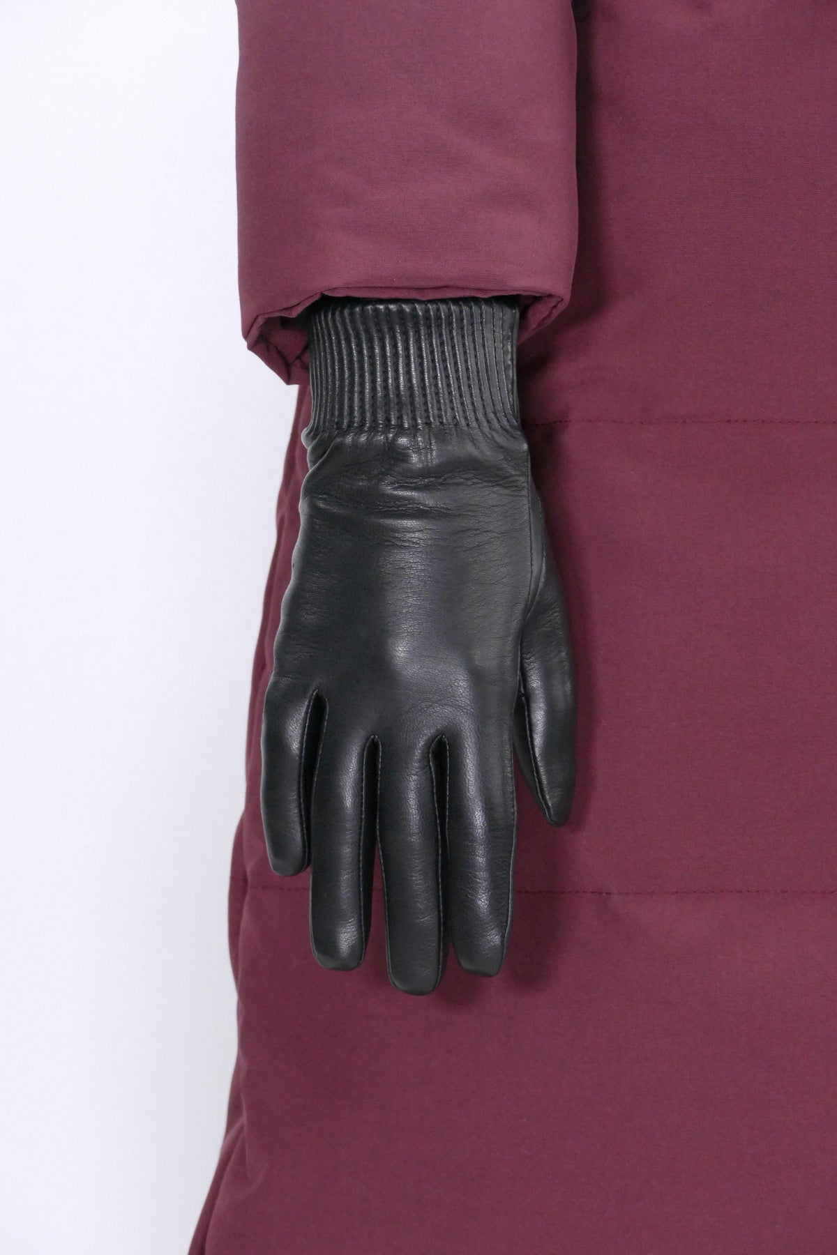 Canada Goose Womens Winter Accessories Gloves and Mitts Leather Rib Glove Black - Due West