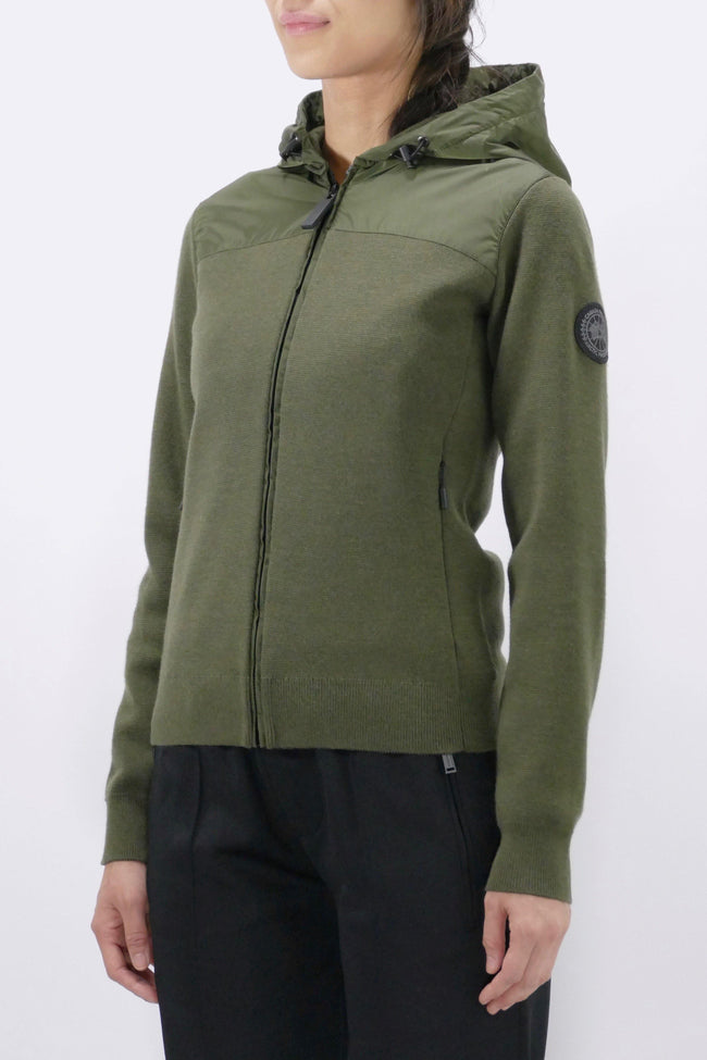 Canada Goose Womens Knit Windbridge Hoody Black Label - Dark Sage - Due West