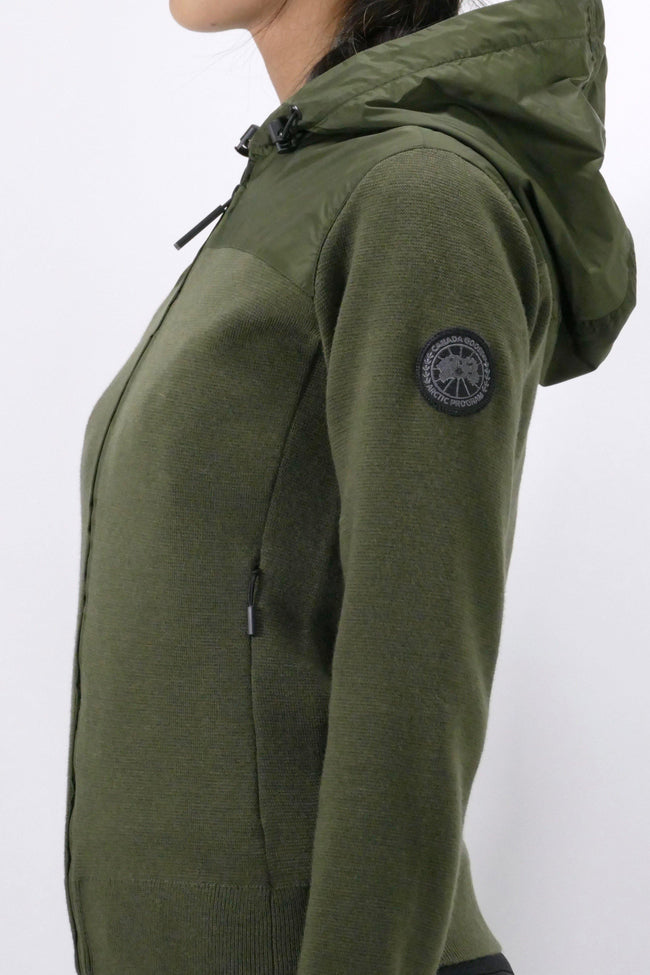 Canada Goose Womens Knit Windbridge Hoody Black Label - Dark Sage - Due West