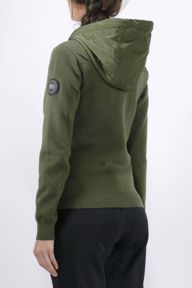 Canada Goose Womens Knit Windbridge Hoody Black Label - Dark Sage - Due West
