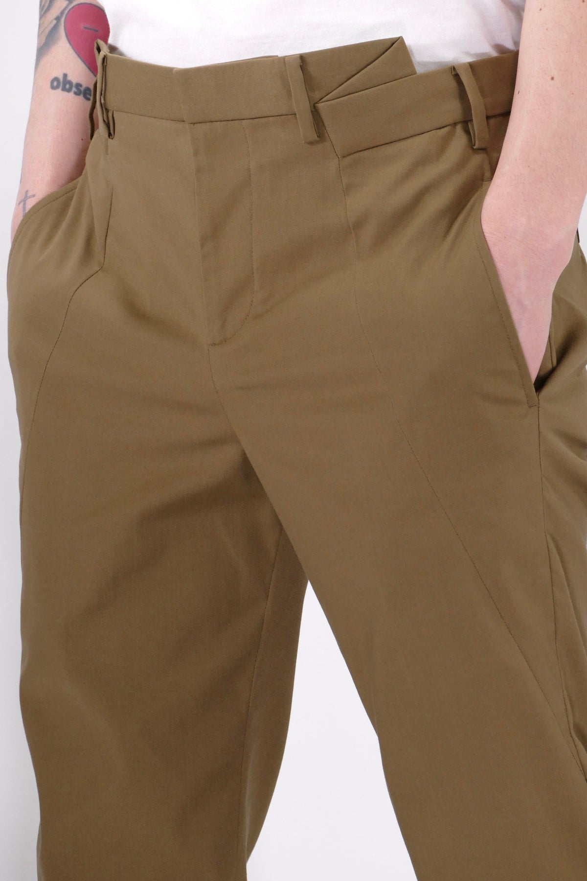 Neil Barrett Mens Pants Slim Tube Trousers Clay - Due West