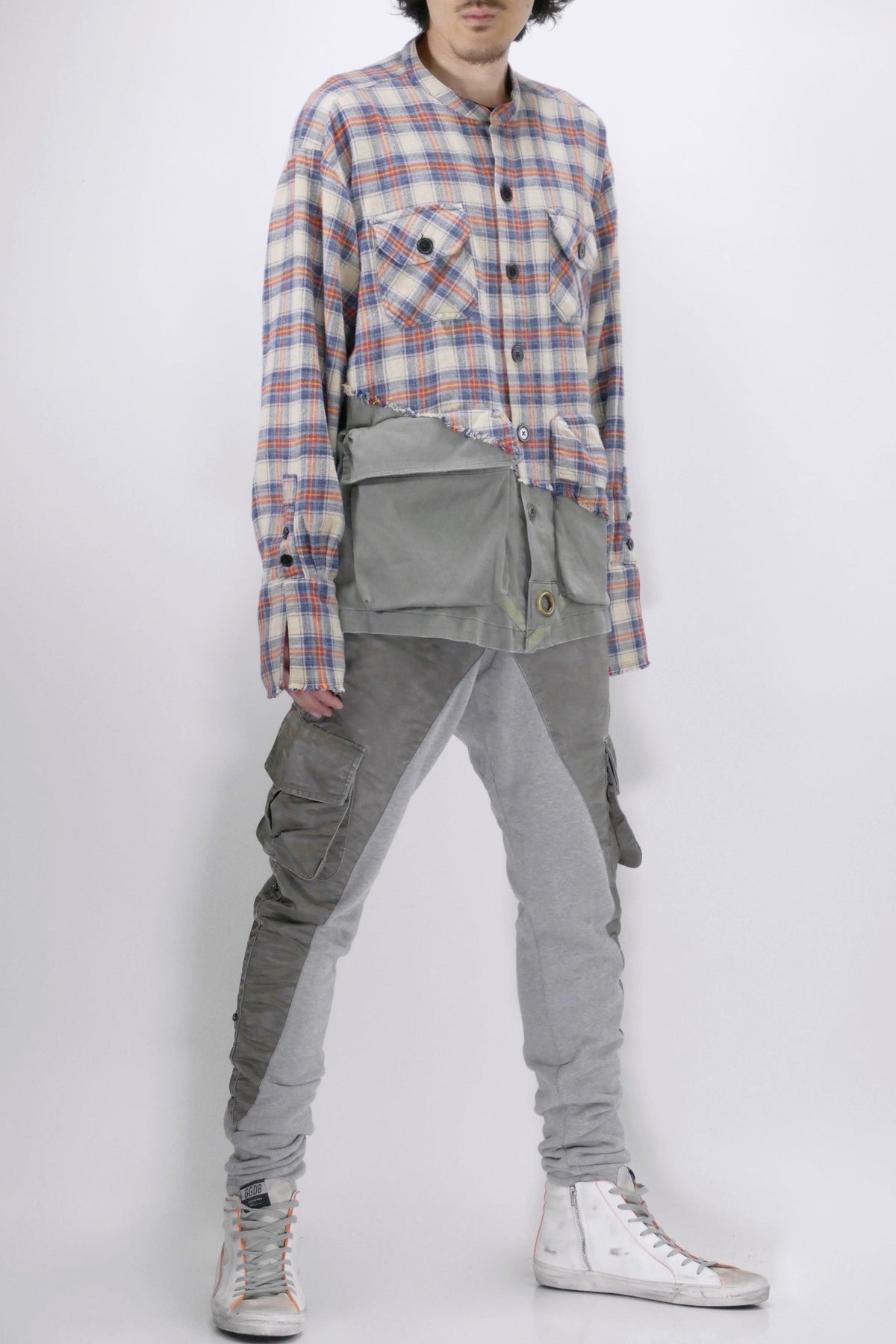Greg Lauren Washed Satin 50 50 Pants - Army Grey - Due West