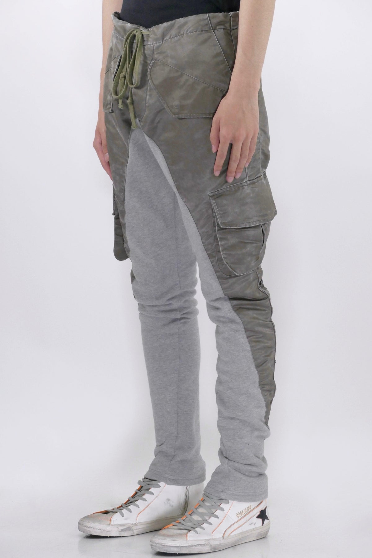 Greg Lauren Washed Satin 50 50 Pants - Army Grey - Due West