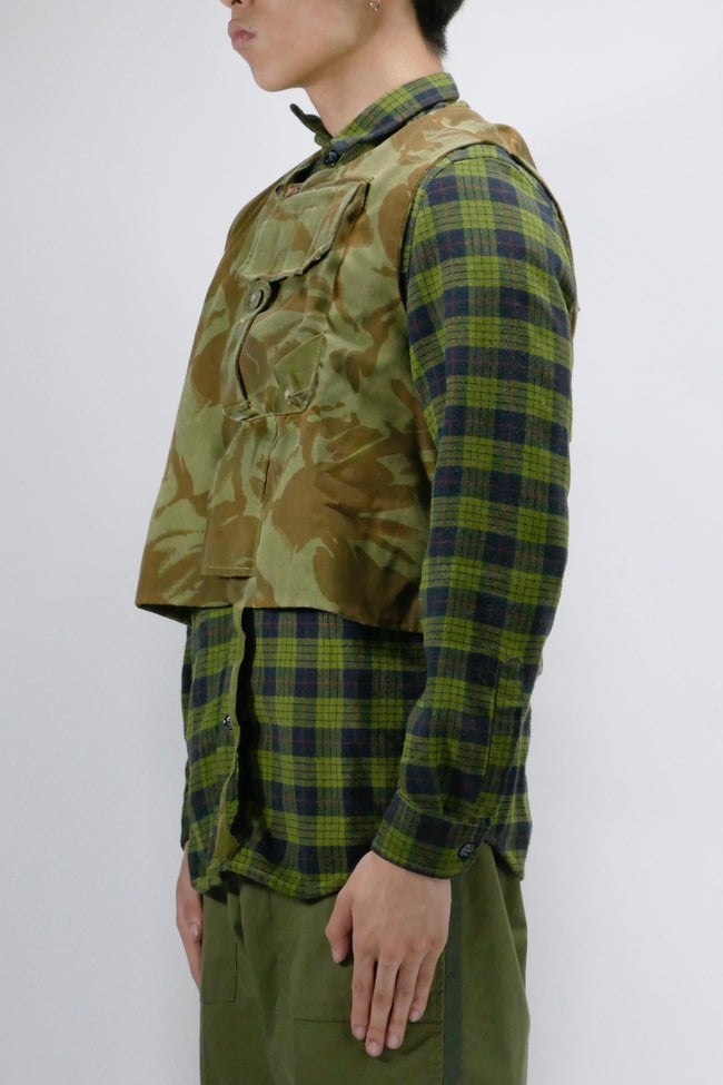 Myar Civil Flannel Check Vest Shirt - Green - Due West