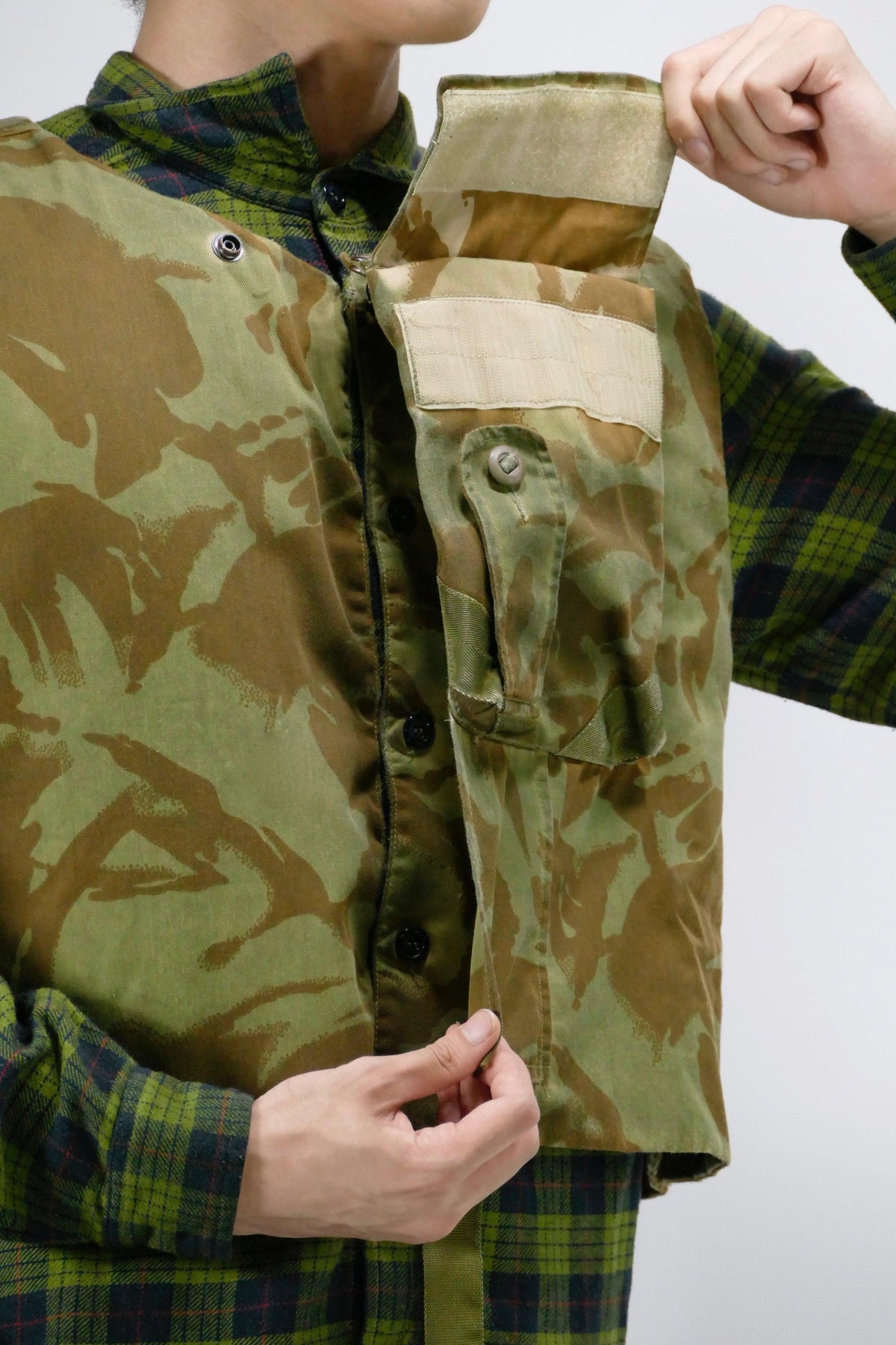 Myar Civil Flannel Check Vest Shirt - Green - Due West