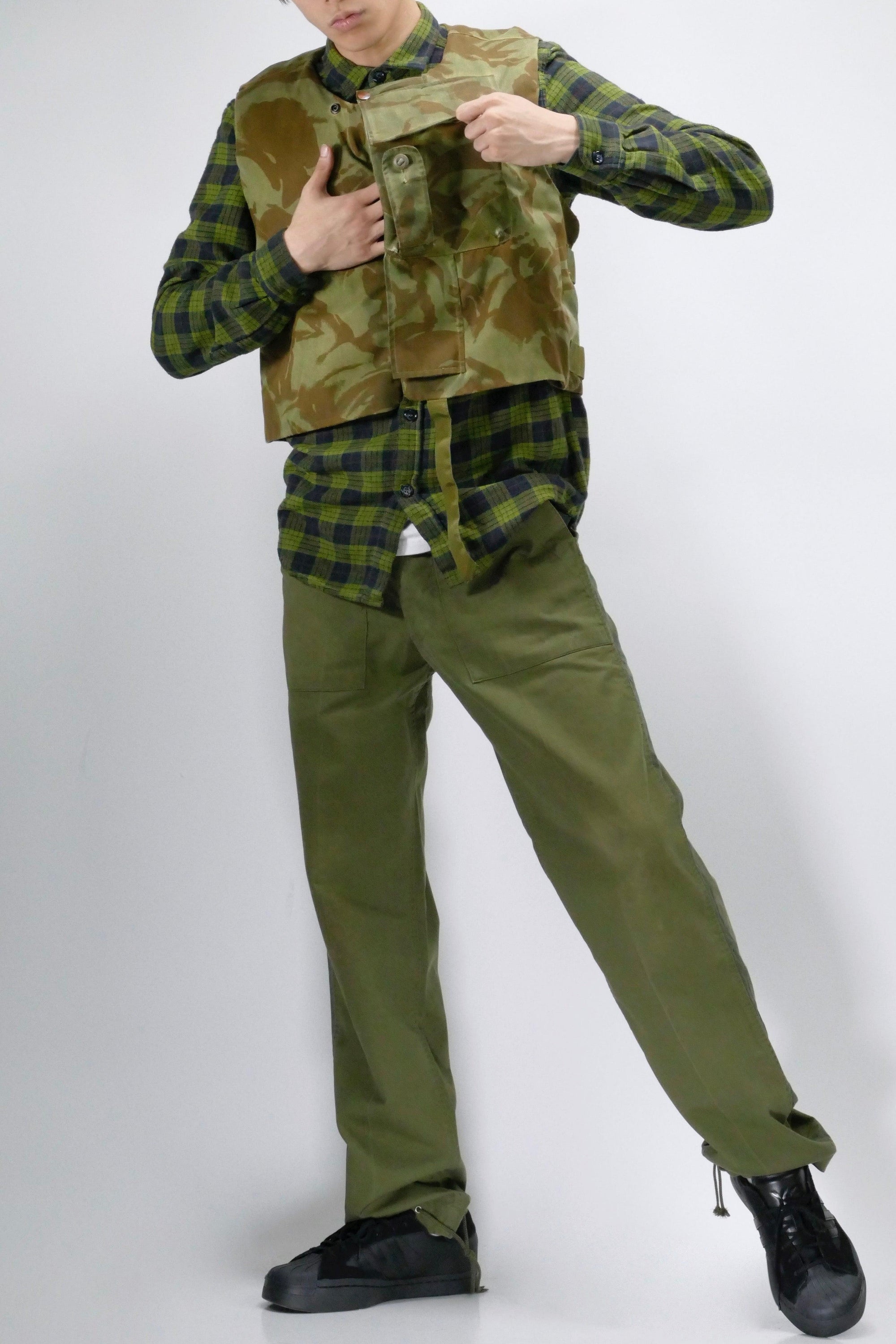 Myar Civil Flannel Check Vest Shirt - Green - Due West