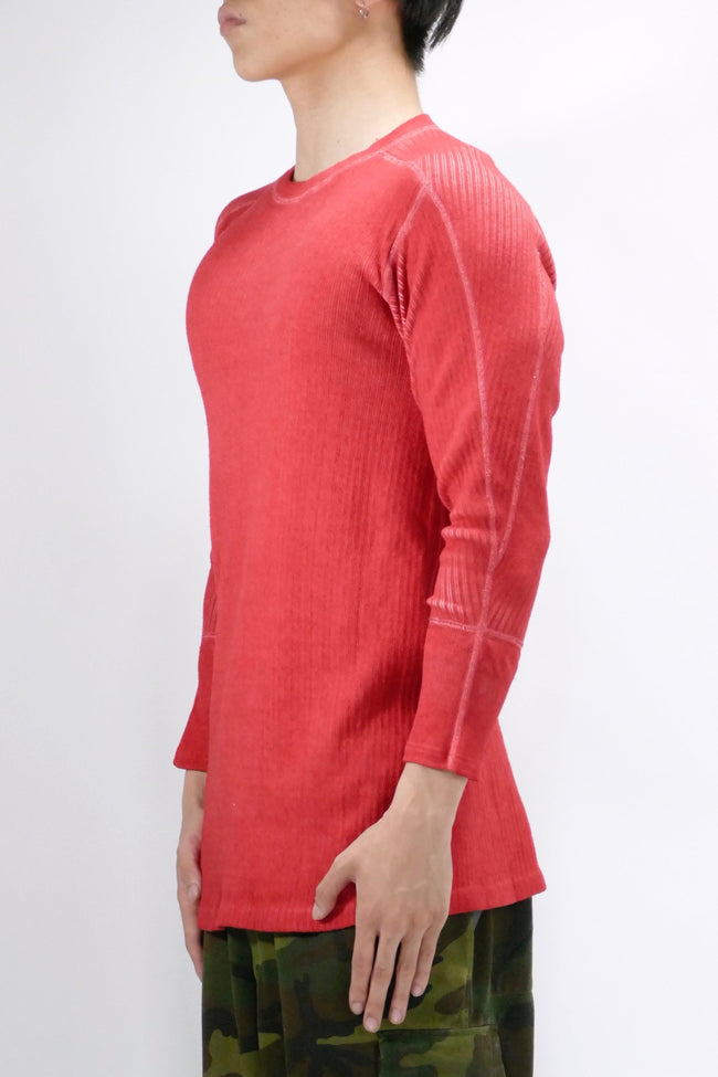Myar Swedish Long Sleeve Ribbed Tee - Red - Due West