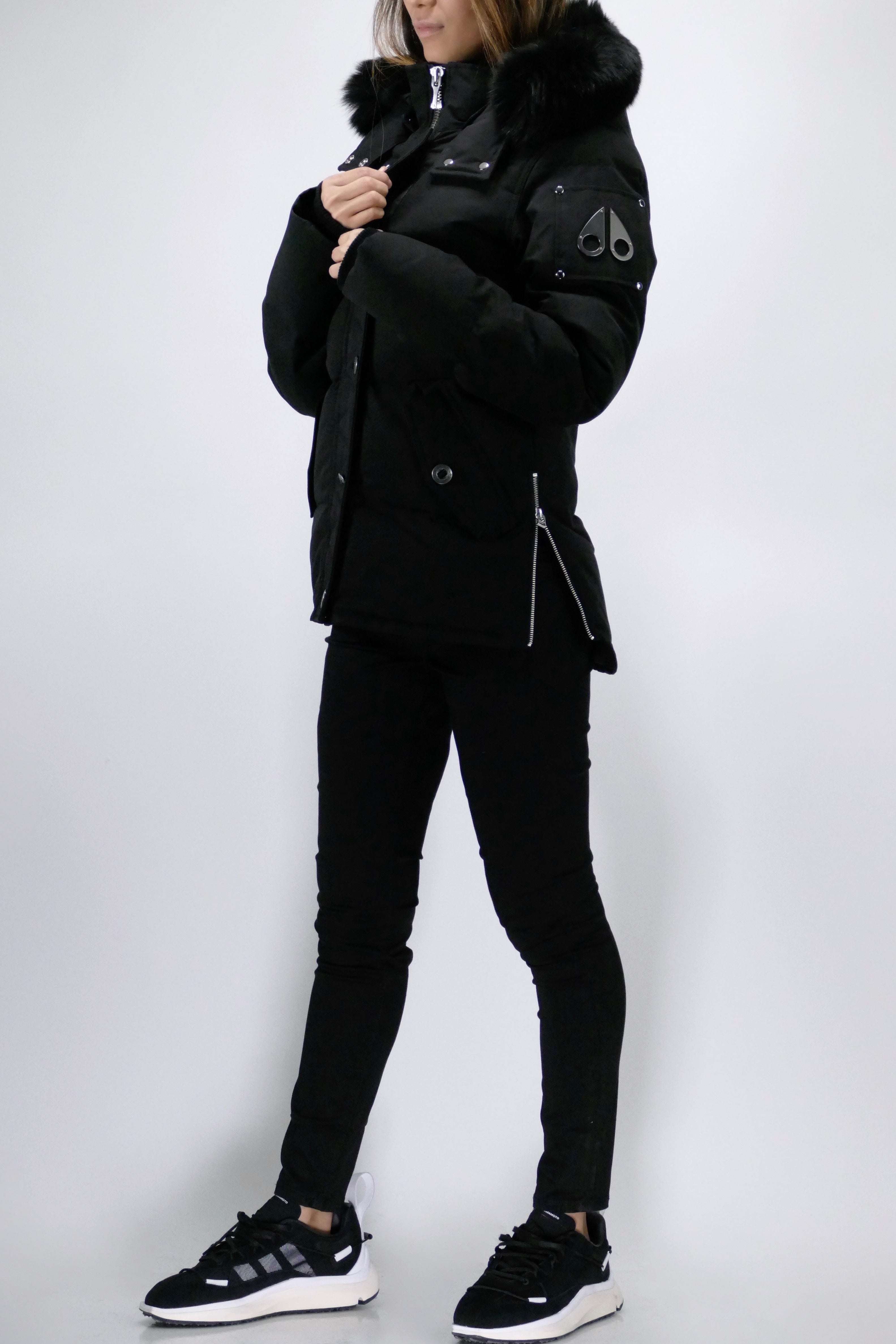 Moose Knuckles Womens Down Jacket 3Q - Black/Black - Due West