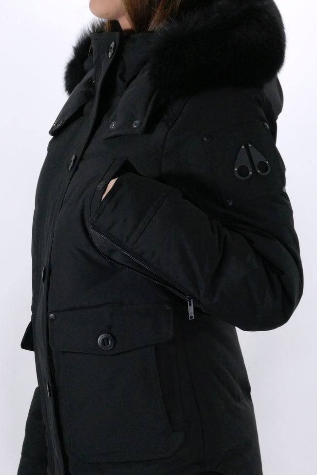 Moose Knuckles Womens Down Jacket Anguille - Black/Black