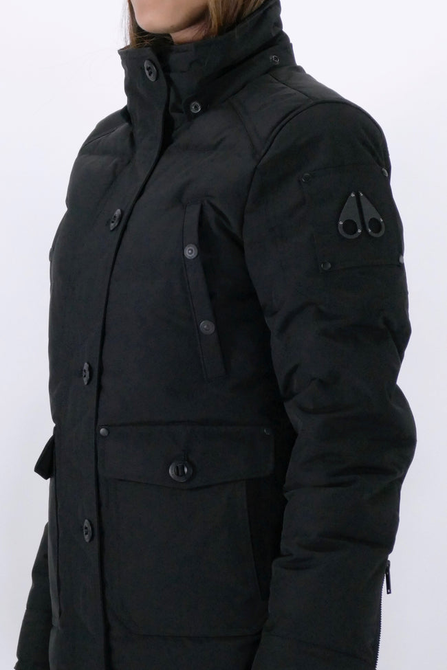Moose Knuckles Womens Down Jacket Anguille - Black/Black