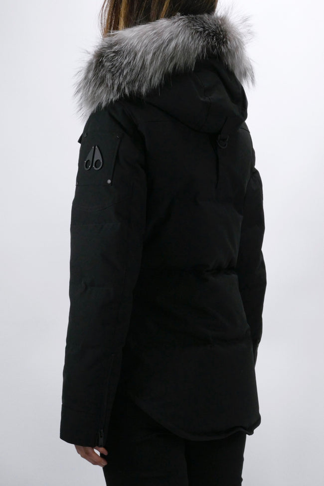 Moose Knuckles Womens Down Jacket Anguille - Black/Frost