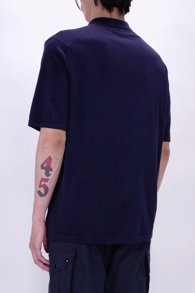 Sunspel Sea Island Cotton Knit Polo - Navy - Due West