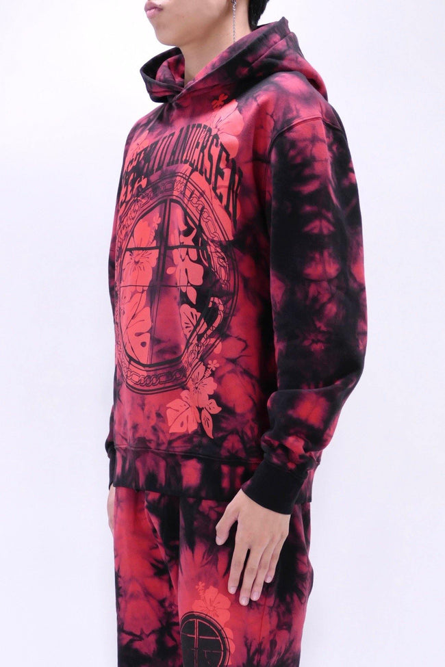 Astrid Andersen Tie Dye Logo Flower Hoodie - Red - Due West