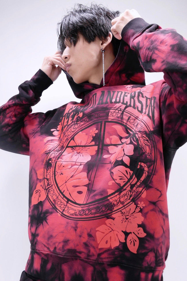 Astrid Andersen Tie Dye Logo Flower Hoodie - Red - Due West