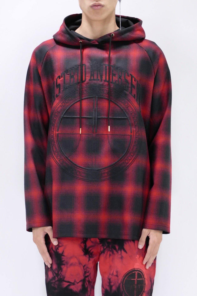 Astrid Andersen Wool Tartan Hoodie - Red - Due West