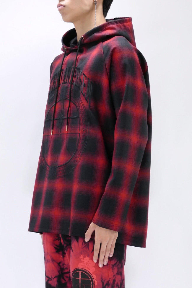 Astrid Andersen Wool Tartan Hoodie - Red - Due West