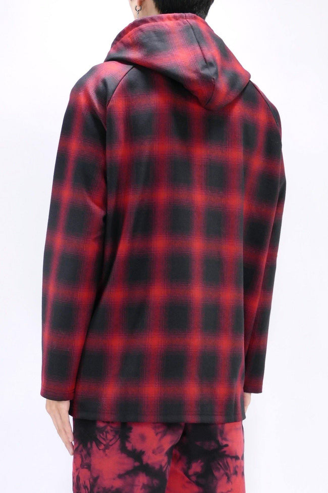 Astrid Andersen Wool Tartan Hoodie - Red - Due West