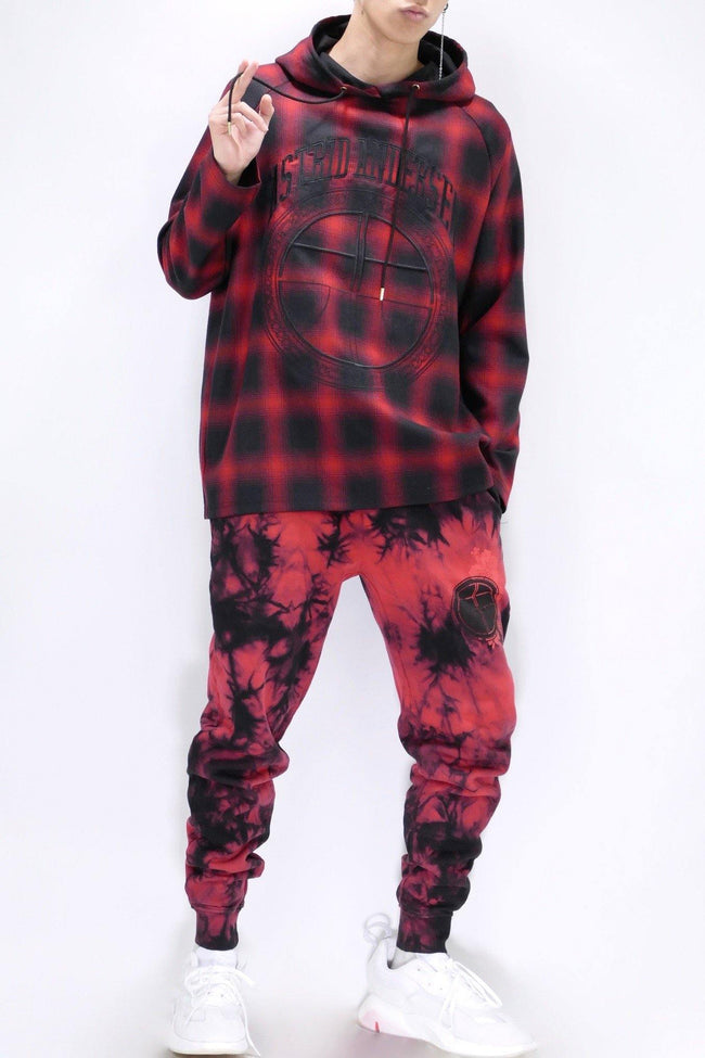 Astrid Andersen Wool Tartan Hoodie - Red - Due West